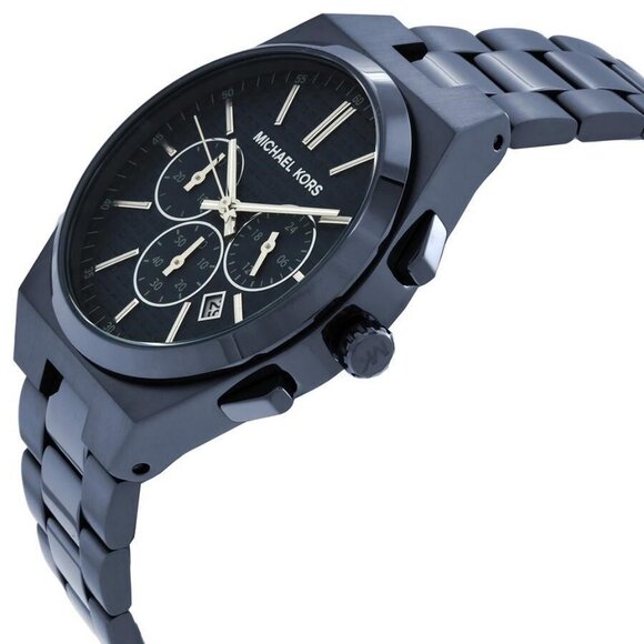 NWT Authentic Michael Kors Lennox Chronograph Quartz Blue Dial Women's Watch - Picture 2 of 3